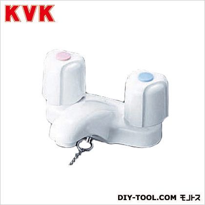 洗面用2ハンドル混合栓ゴム栓付・固定こま 幅×奥行×高さ:102×98×134mm KM66Z 1点