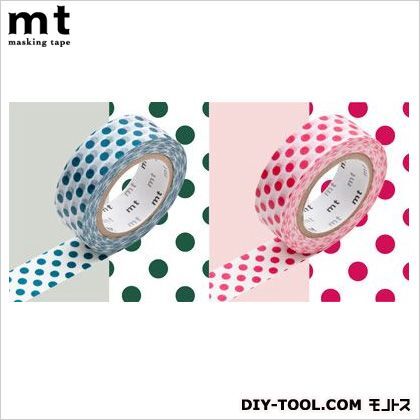 mt2Pドット・ボトルグリーン×レッド 奥行1.5×幅10×高さ18.5cm MT02D063 1