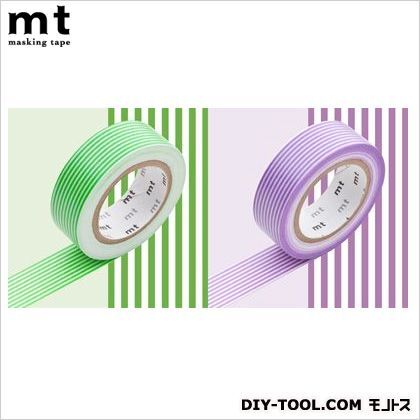 mt2Pボーダー・グリーン×パープル 奥行1.5×幅10×高さ18.5cm MT02D065 1