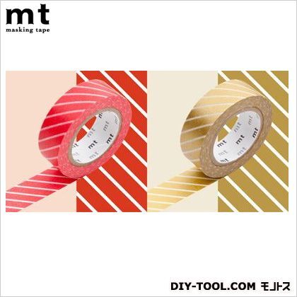 mt2Pストライプ・レッド×ゴールド 奥行1.5×幅10×高さ18.5cm MT02D067 1