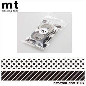 mt2Pブラック・ドット×ストライプ 奥行1.5×幅10×高さ18.5cm MT02D070 1