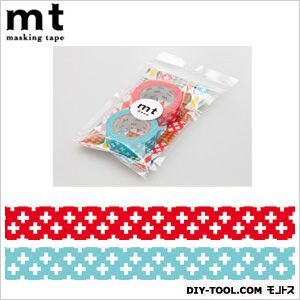 mt2Pクロス・カーマイン×ライトブルー 奥行1.5×幅10×高さ18.5cm MT02D074 1