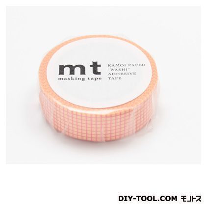 mt1P方眼ピーチonクリーム 15mm×10M MT01D266 1