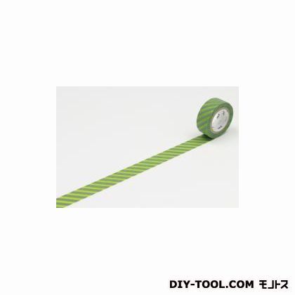 mtfabストライプ・ライトグリーン×モスグリーン 15mm×3m MTFL1P17 1