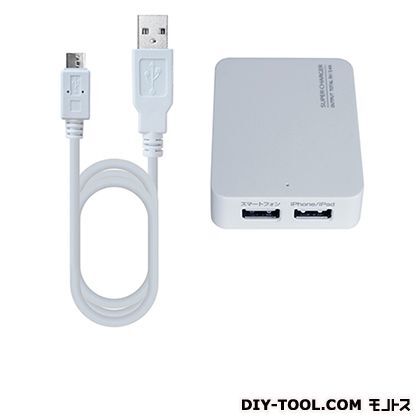 AC充電器USB2ポート3.4A+microUSB充電ケーブル AJ-424 1