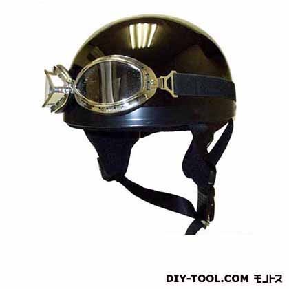 ゴーグル付ビンテージヘルメット メタリックブラック KV-5MG 1