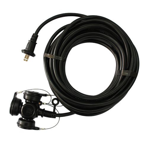 防雨三口延長コード15A10 KRT615-10 クロ 1