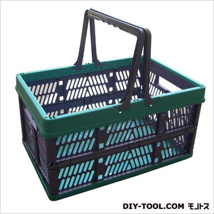 折畳式ハンディーコンテナ 約385×255×高さ200mm (バスケット内寸:約355×225×190mm) 折りたたみ時:約385×255×高さ55mm 1