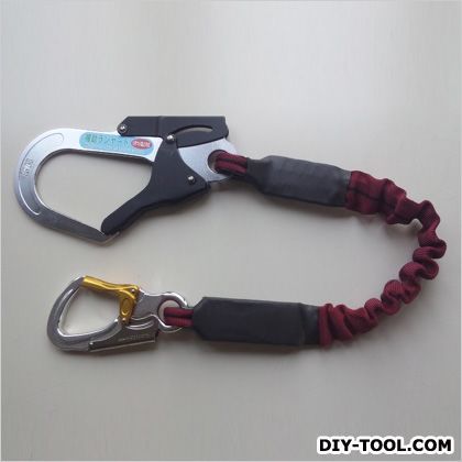 KHジャバラランヤードアインフック1500mm黒ライン 緋 1.5M(伸縮1M) LANWR-15 1