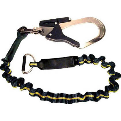 KHジャバラランヤードタフアルミ自在黄ライン 黒 長さ:1500mm LJAWY-15 1