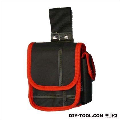 武尊魂フタ付腰袋自在ベルト通し 黒/赤 W115 H150 (ベルト通し部95mm) TKJFK-R 1