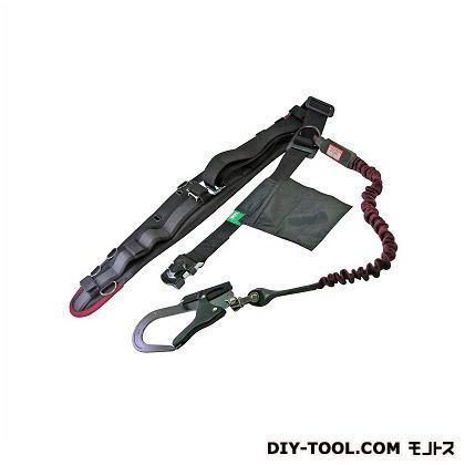 安全帯エアー式サポーターベルト付じゃばら式タフアルミ自在環アロッキー 黒ライン/緋 1