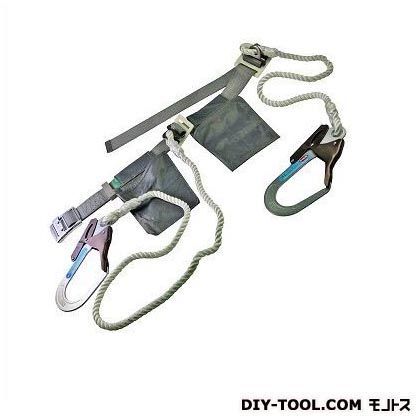 安全帯二丁掛ロープ式タフスチール三ッ打 φ11 シルバー 1
