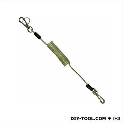 落ちない安全くんソフト シルバー コード径:φ5.0mmワイヤーロープ径:φ1.0mm。自然長:430mm最大伸長:1600mm。 800F-S 1