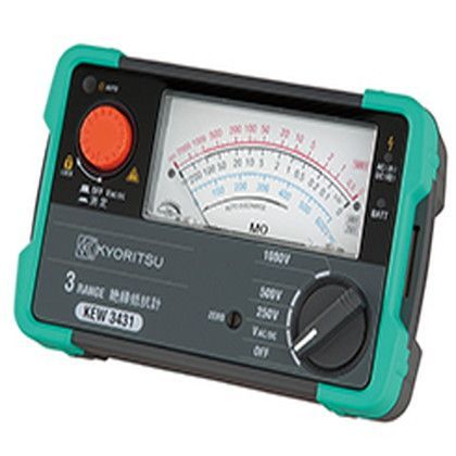 3レンジ絶縁抵抗計 97×156×46mm KEW3431 1