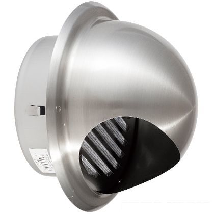 ワールド ステンレス丸型フード付ガラリ ハーフパンチ ヘアーラインクリアー φ100mm WFGH-100 1個