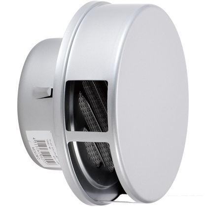 ワールド ステンレスフラット型フード付ガラリ メタリックグレー φ100mm WFFG-100 1個