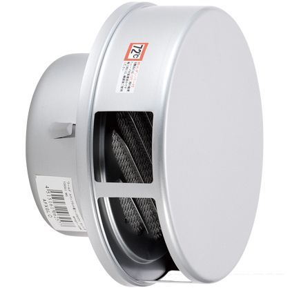 ワールド ステンレスフラット型フード付ガラリ FD付 メタリックグレー φ100mm WFFGDT-100MG 1個