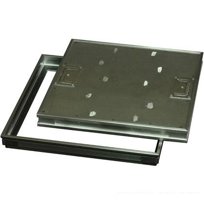 ファースト ステンレス フロアーハッチ 樹脂タイル用、歩道用 蓋寸W300×D300mm FP-300 1