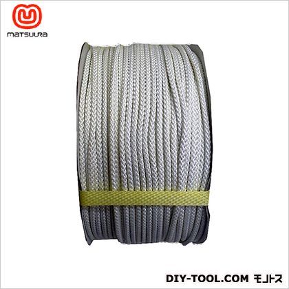 エステル8打ちコード(芯入り)ドラム巻 白 5mm×200m PET-8CORD-5X200-DR 1巻