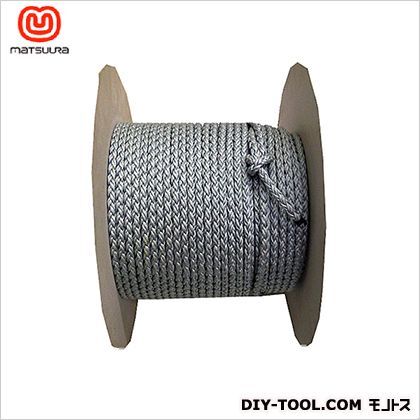 PPアロマークロスロープ(8打ち)ドラム巻 グレー(GG色) 8mm×200m PP-8CROSS-8X200GG-DR 1巻