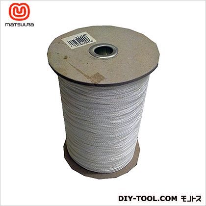 極細エステル8打ちコード(芯なし)ドラム巻 白 2mm×500m PET-8CORD-2X500WH-DR 1巻