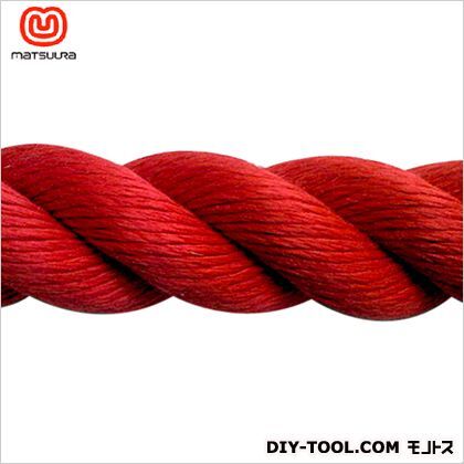 PPスパンシーカラーロープ(3打ち)ドラム巻 赤 30mm×30m PP-SPAN-30X30-RED-DR 1巻