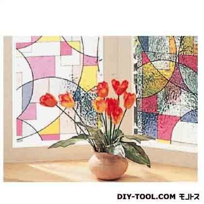 窓飾りシート(ステンド調) レッド 92cm幅×15m巻 GSR-9252 1