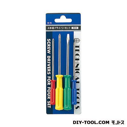 4本組ドライバーセット 赤、黄、緑、青 M-5 1点