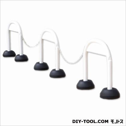 組み立て式車止め アーチスタンド ホワイト 3本組