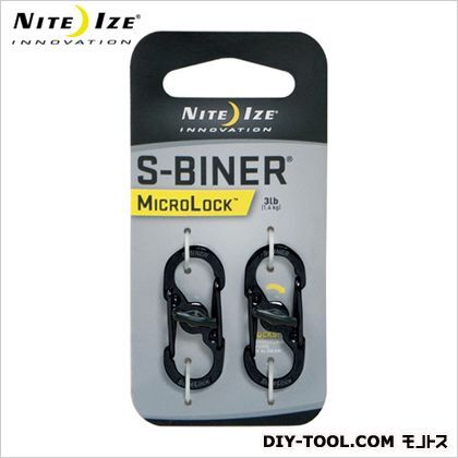 NiteIzeエスビナーマイクロロックスチール#0×2個入 ブラックチタン 35mm×15mm×7mm NI02667 1ヶ