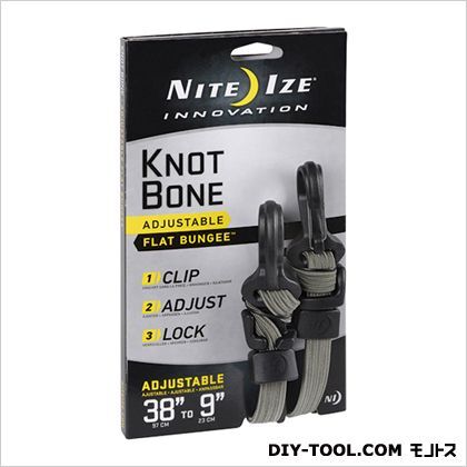 ノットボーン フラットバンジー ブラック、フォリッジグリーン 914.40mm×35.15mm×32.80mm NI01776 1ヶ
