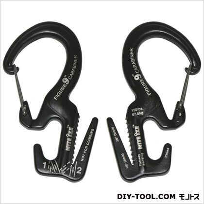 フィギュア9 カラビナ ブラック 33.52mm×68.57mm×7.70mm NI00808 1ヶ