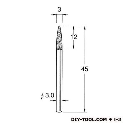 電着DIA砥石 先端径:3粒度:#150 D3330 1