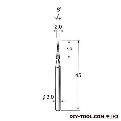 電着DIA砥石 先端径:2.0粒度:#150 D3420 1