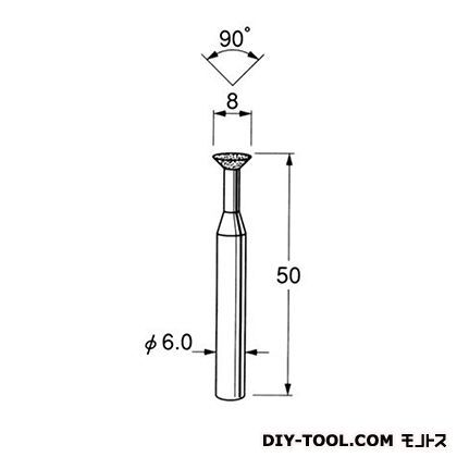 電着DIA砥石 先端径:8粒度:#120 D4711 1