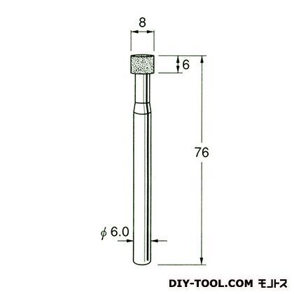 電着DIA砥石 先端径:8粒度:#170 D6208 1