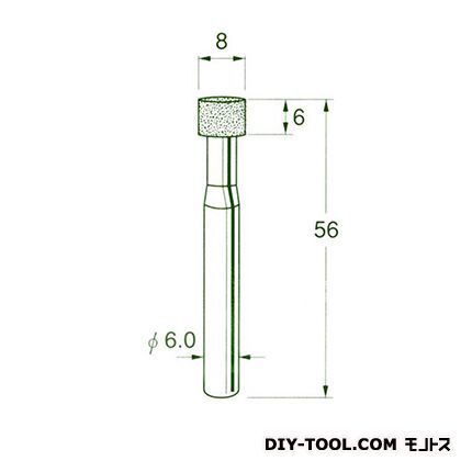 電着DIA砥石 先端径:8粒度:#170 D7208 1