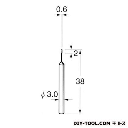 軸付ボラゾン砥石 先端径:0.6粒度:#270 N5306 1