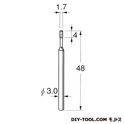 軸付ボラゾン砥石 先端径:1.7粒度:#140 N5317 1