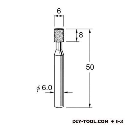 軸付ボラゾン砥石 先端径:6粒度:#120 N5606 1