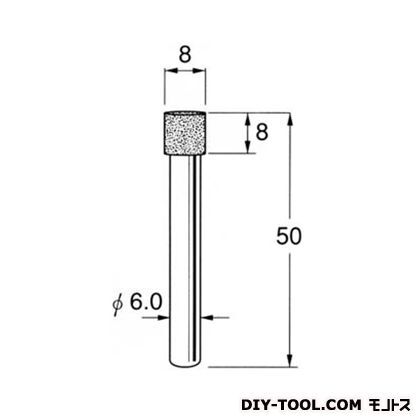 軸付ボラゾン砥石 先端径:8粒度:#120 N5608 1