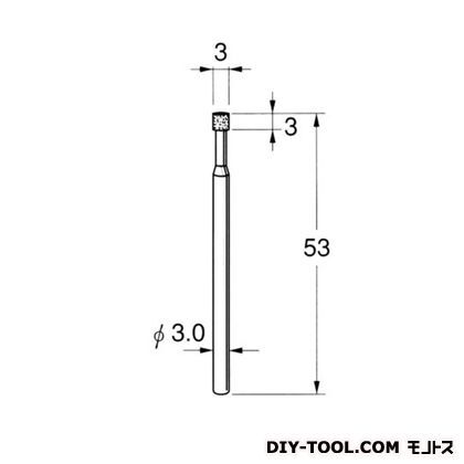 軸付ボラゾン砥石 先端径:3粒度:#170 N7103 1