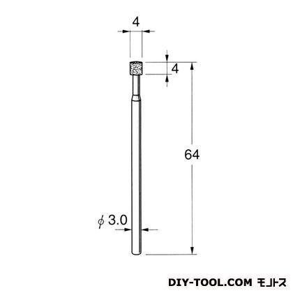 軸付ボラゾン砥石 先端径:4粒度:#170 N7104 1
