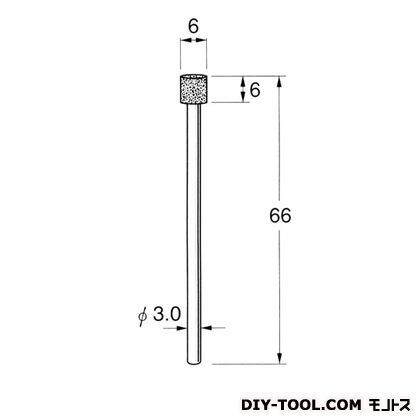 軸付ボラゾン砥石 先端径:6粒度:#170 N7106 1