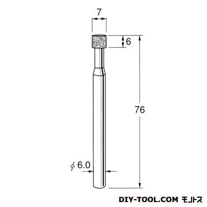 軸付ボラゾン砥石 先端径:7粒度:#170 N7607 1