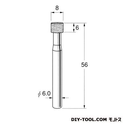 軸付ボラゾン砥石 先端径:8粒度:#170 N8608 1