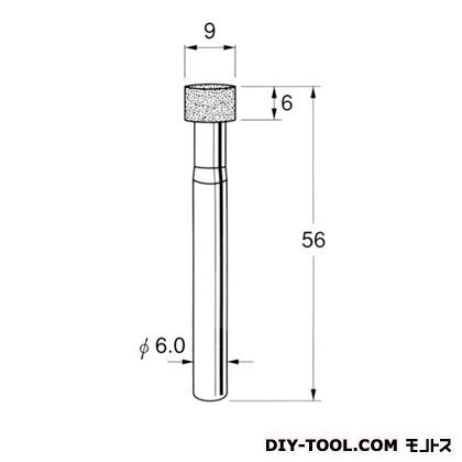 軸付ボラゾン砥石 先端径:9粒度:#170 N8609 1