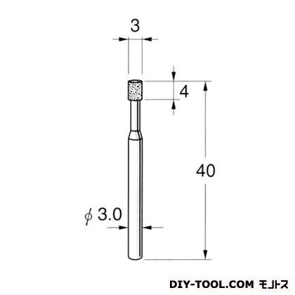 軸付ボラゾン砥石 先端径:3粒度:#100 N9103 1