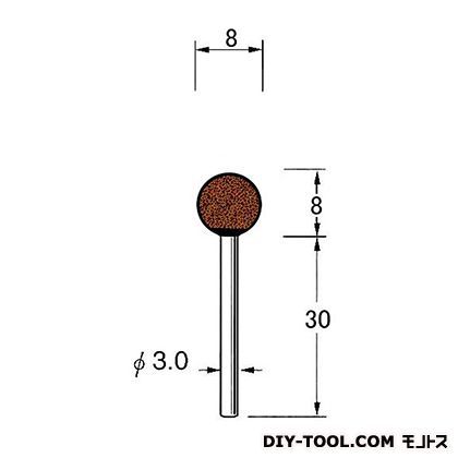 軸付砥石 先端径:8粒度:#60高 G3417 1
